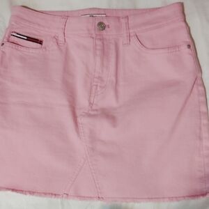 Pink Denim Skirt